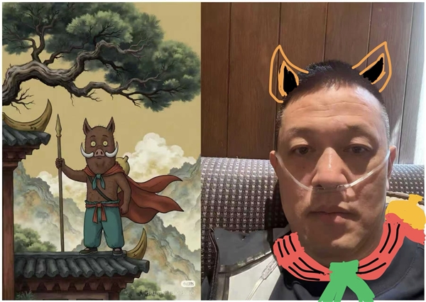 神似浪浪山的小猪妖！李斌西藏出差途中回应加氧梗图：谁做的 太有才了