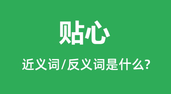 贴心的近义词和反义词是什么＿贴心是什么意思？