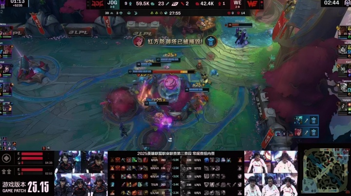 碾压局！JDG击败WE扳平比分，并打出23-2的人头比！