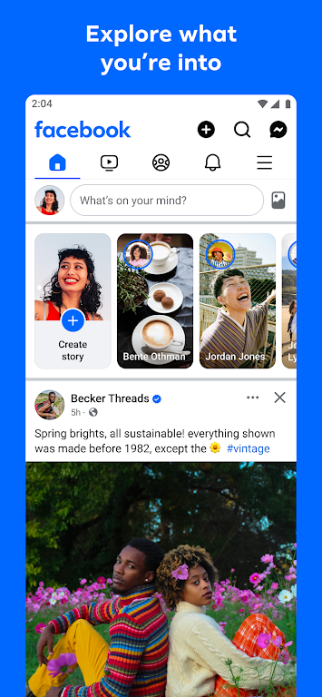 Facebook好友互动界面