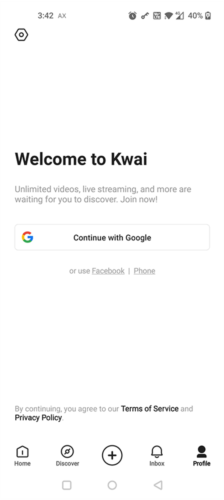 kwai国际版账号选择界面