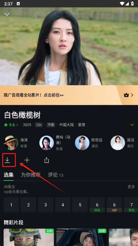 爱奇艺视频缓存界面