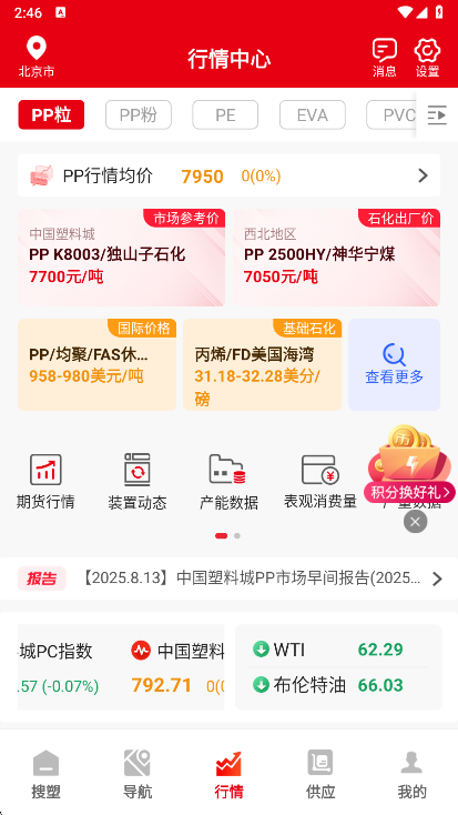 中塑在线行情分析功能