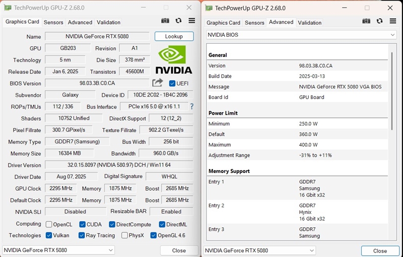 竟比公版强了6%！影驰RTX 5080星曜NOX OC评测：能自由更换上盖与背板