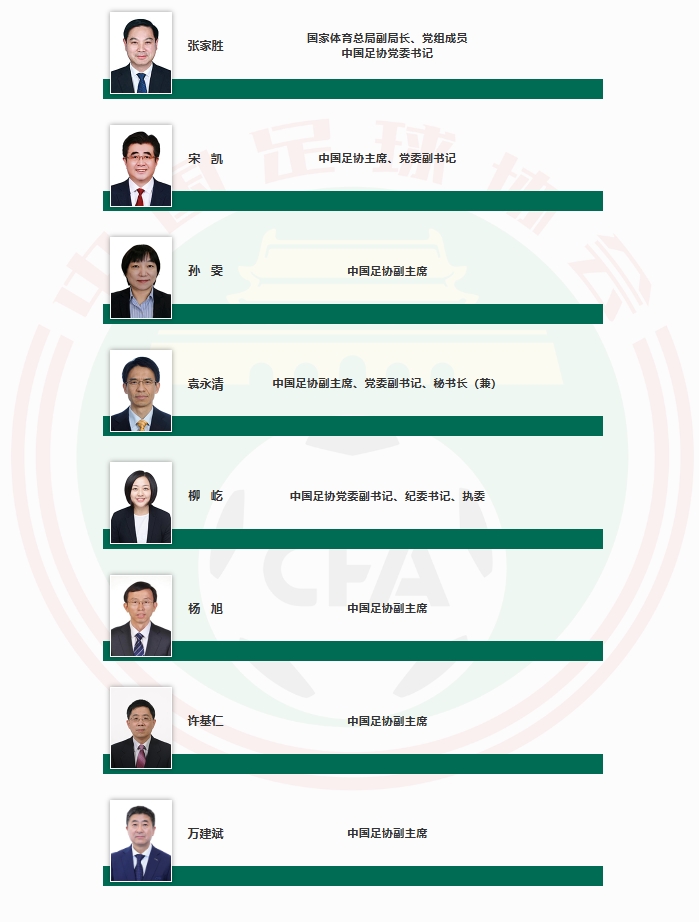 足协官网显示万建斌担任中国足协副主任，此前担任网协副主席