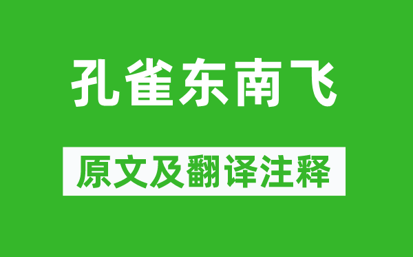 《孔雀东南飞》原文及翻译注释