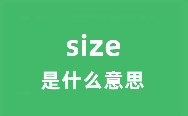 size是什么意思 size怎么读 中文翻译是什么？