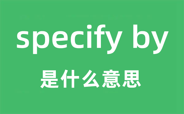 specify by是什么意思 中文翻译是什么?