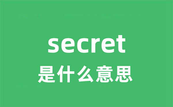 secret是什么意思 secret怎么读 中文翻译是什么？
