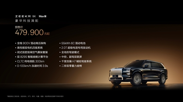 47.99万买“杭州湾库里南”！全新极氪旗舰SUV车型9X开售