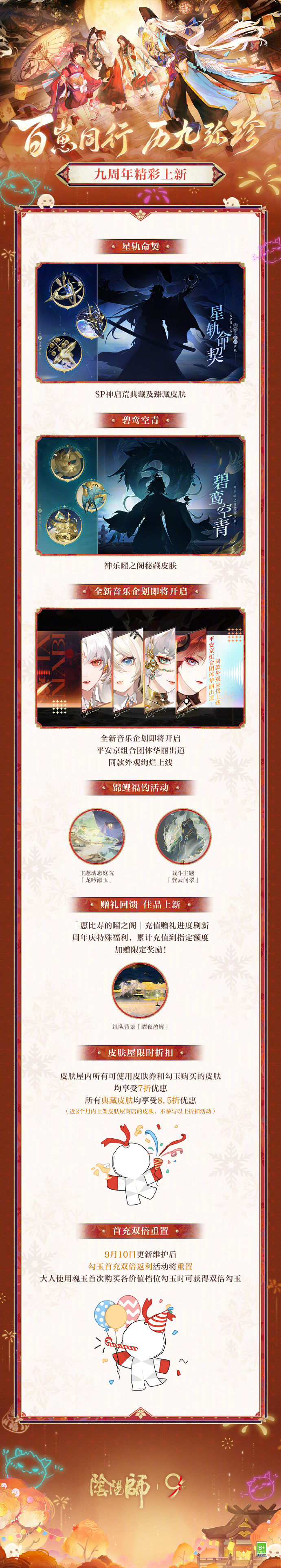 阴阳师九周年福利有哪些