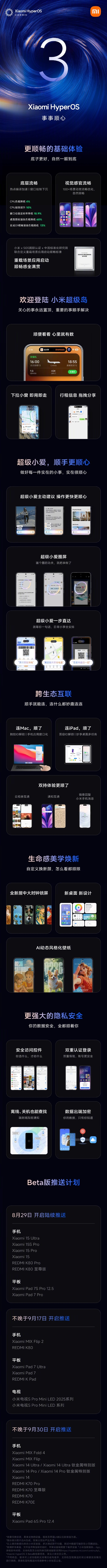 没有后悔药！小米：升级澎湃OS 3后不支持回退
