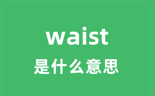 waist是什么意思 waist怎么读 中文翻译是什么？
