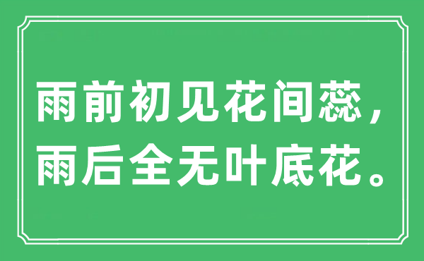 “雨前初见花间蕊，雨后全无叶底花”是什么意思 出处及原文翻译