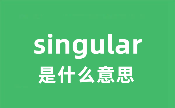 singular是什么意思 singular怎么读 中文翻译是什么？
