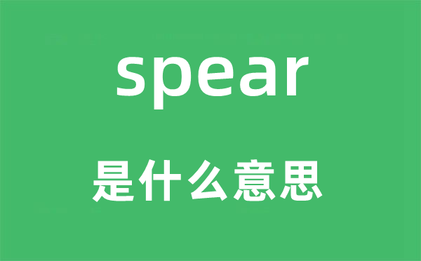spear是什么意思 spear怎么读 中文翻译是什么?