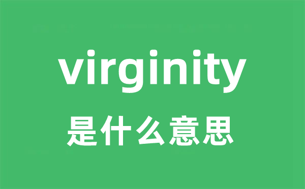 virginity是什么意思 virginity怎么读 中文翻译是什么？