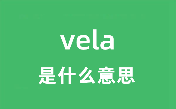 vela是什么意思 vela怎么读 中文翻译是什么？