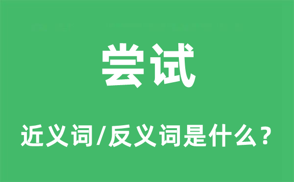 尝试的近义词和反义词是什么 尝试是什么意思?
