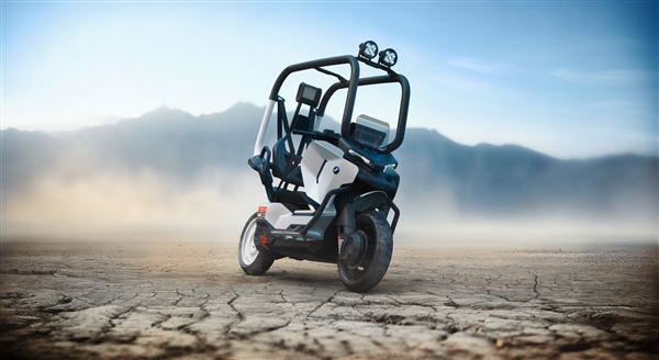 宝马发布全新纯电概念摩托:自带防护笼 骑行无需戴头盔