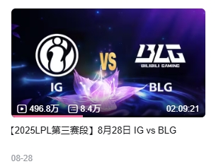 Wei“复仇”+亮“小丑”看点！iG vs BLG二番战B站录像观看量来到历史第二！