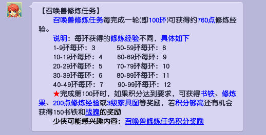 召唤兽修炼消耗统计