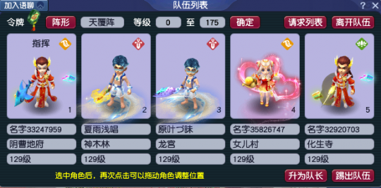 体验阵容