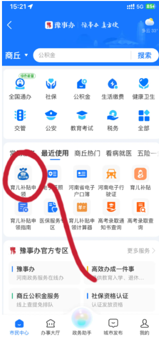 支付宝育儿补贴进度怎么查询