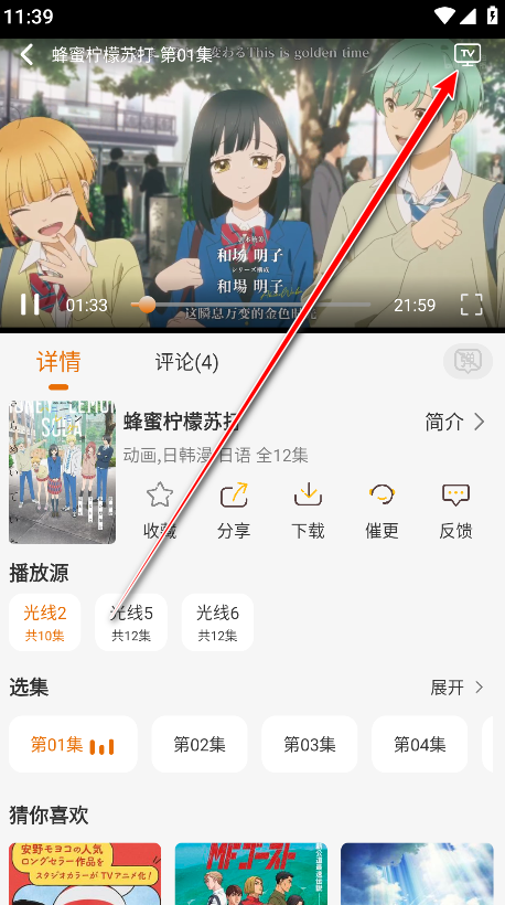 黑猫动漫app投屏按钮