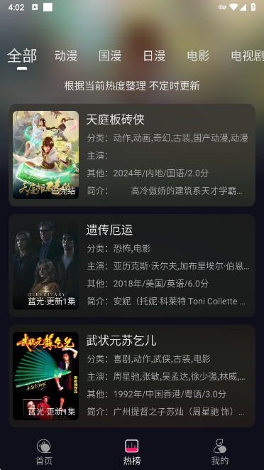 丫丫动漫app热榜界面