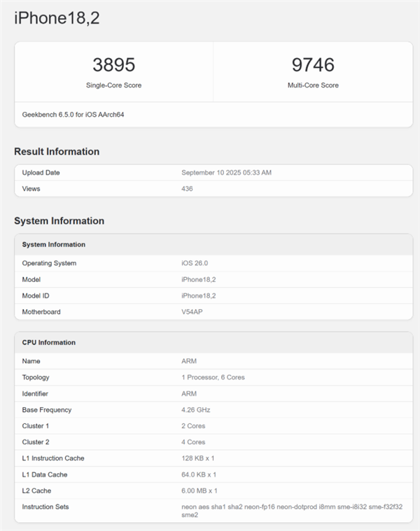 iPhone 17 Pro安兔兔跑分203万：A19 Pro超越苹果M2