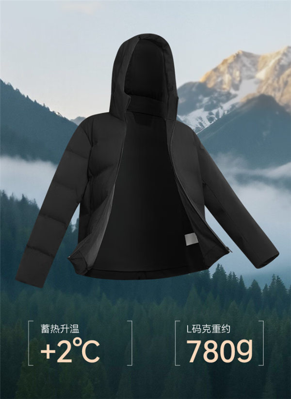 京东京造官方出品：90鹅绒无缝压胶羽绒服429元