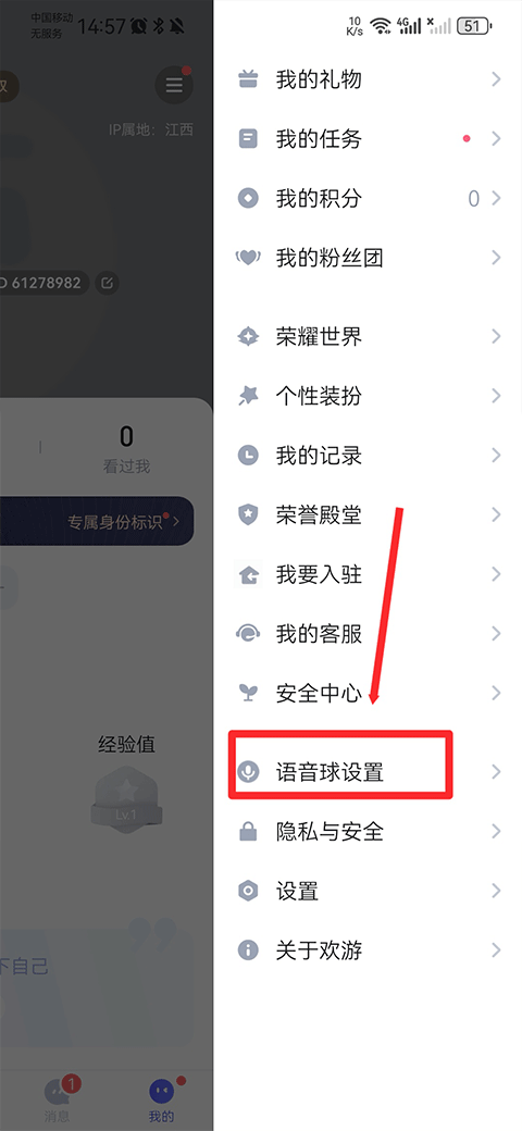 欢游app设置菜单