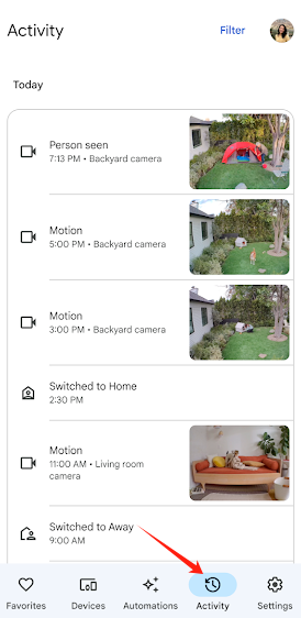 Google Home监控画面查看界面