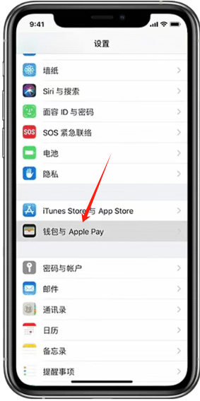 iPhone钱包设置界面