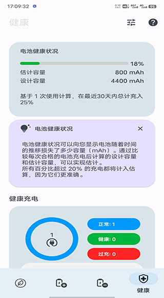 BatteryGuru电池健康指导界面