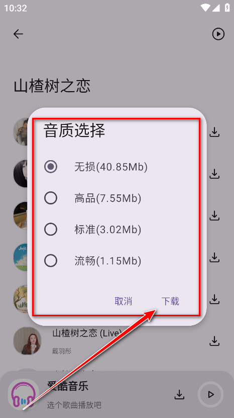 爱酷音乐音质选择