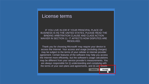 win10模拟器协议接受界面