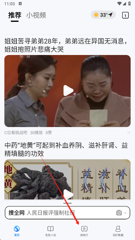 搜狗浏览器极速版放映厅入口