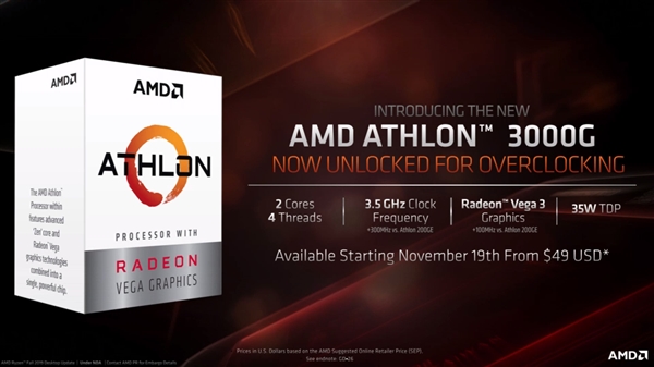 6年前的14nm初代Zen！AMD入门双核速龙3000G重出江湖