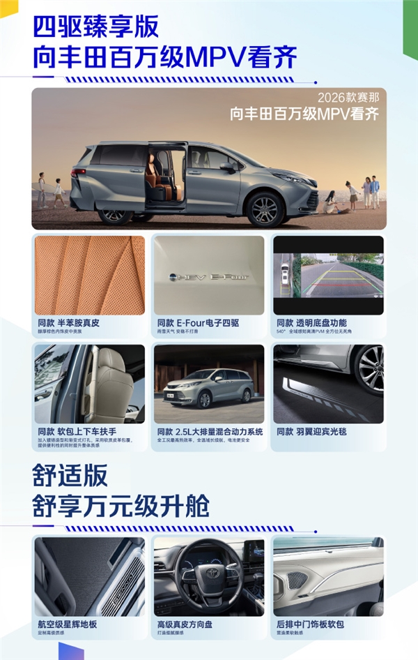 26.98万元起！2026款赛那上市：首推四驱航空座椅款