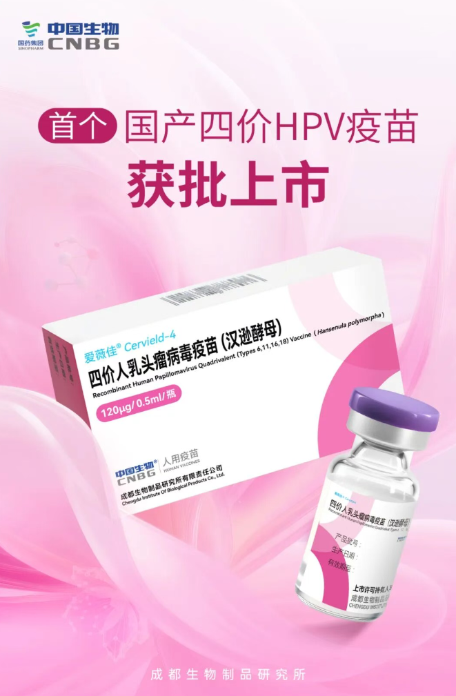 国药集团宣布首个国产四价 HPV 疫苗获批上市