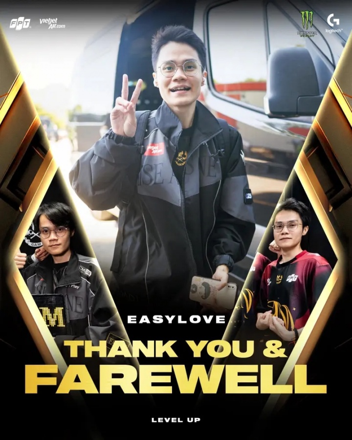 越南哥哥倒了？GAM官方：下路选手EasyLove即日起正式离队