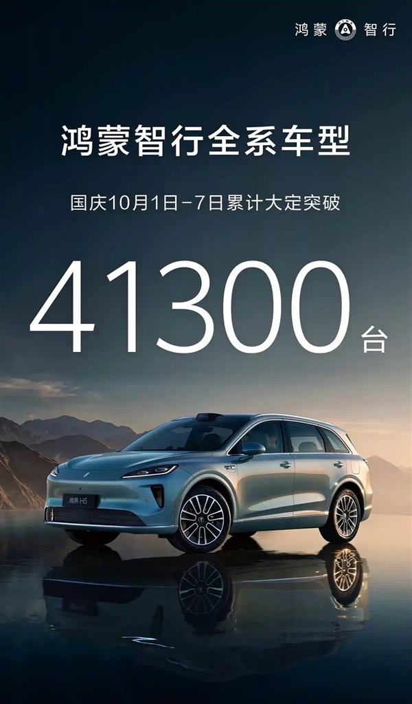 国庆卖爆了！鸿蒙智行7天累计大定突破41300台 离百万交付仅一步之遥