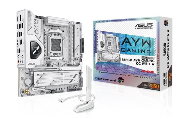白色超频利器 华硕B850M AYW OC主板预约中！