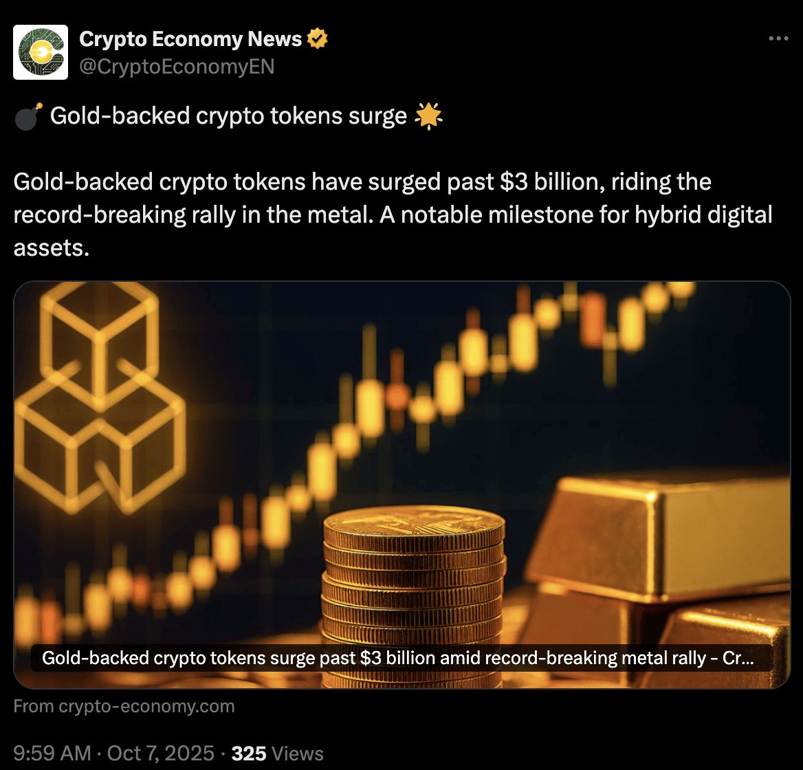 为何黄金挂钩代币在十月飙升？