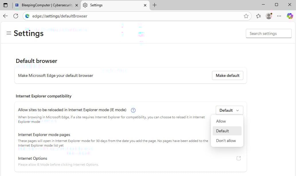 微软为防范零日漏洞攻击，收紧 Edge 浏览器 IE 模式访问限制