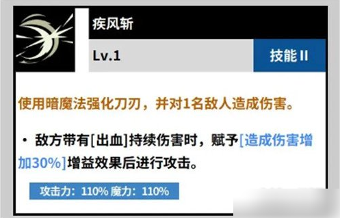 2、技能2：疾风斩