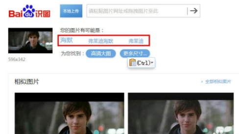 百度识图很快会对图片进行识别然后给出相应的结果