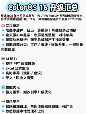 ColorOS16有什么新功能？